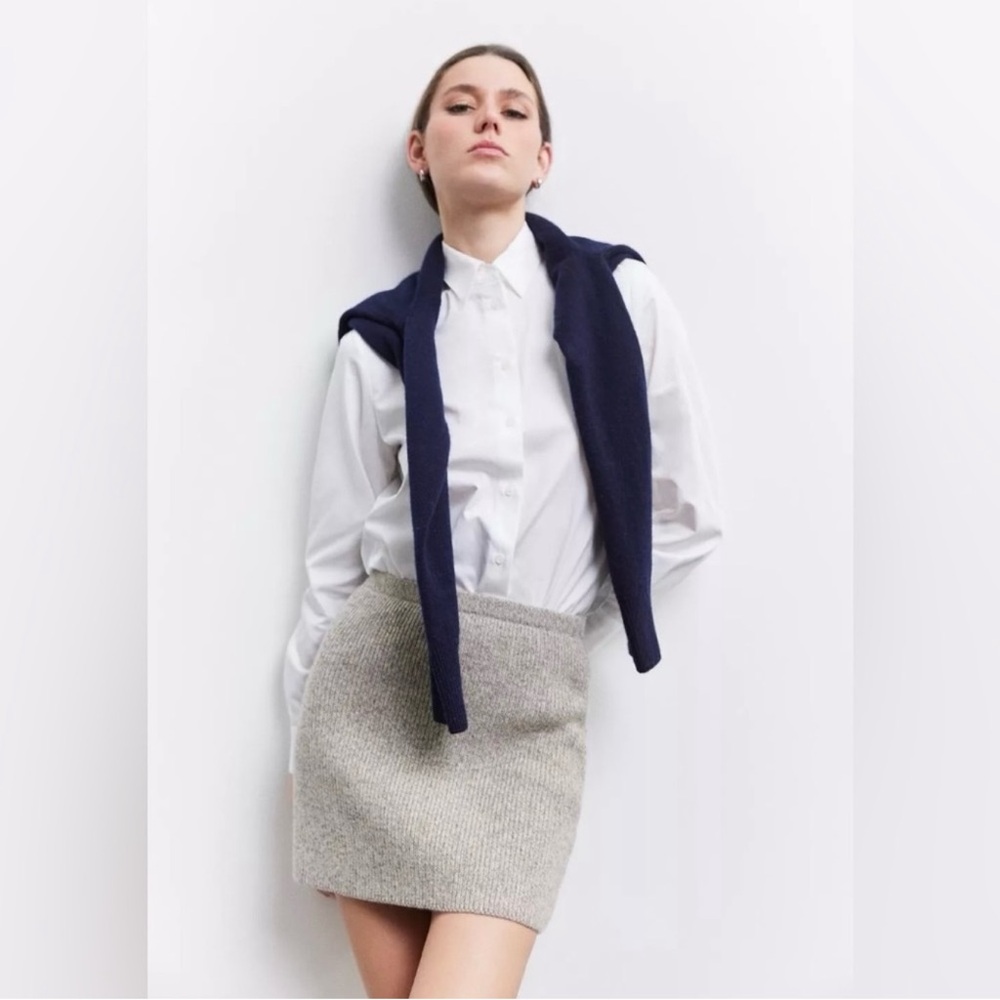 NWT ZARA KNIT MINI SKIRT SMALL wool blend